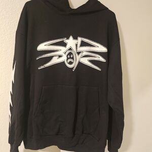 Black Graphic Hoodie with Bold Design